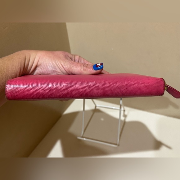 Prada Pink Saffiano Long Zip Wallet - Picture 5 of 13